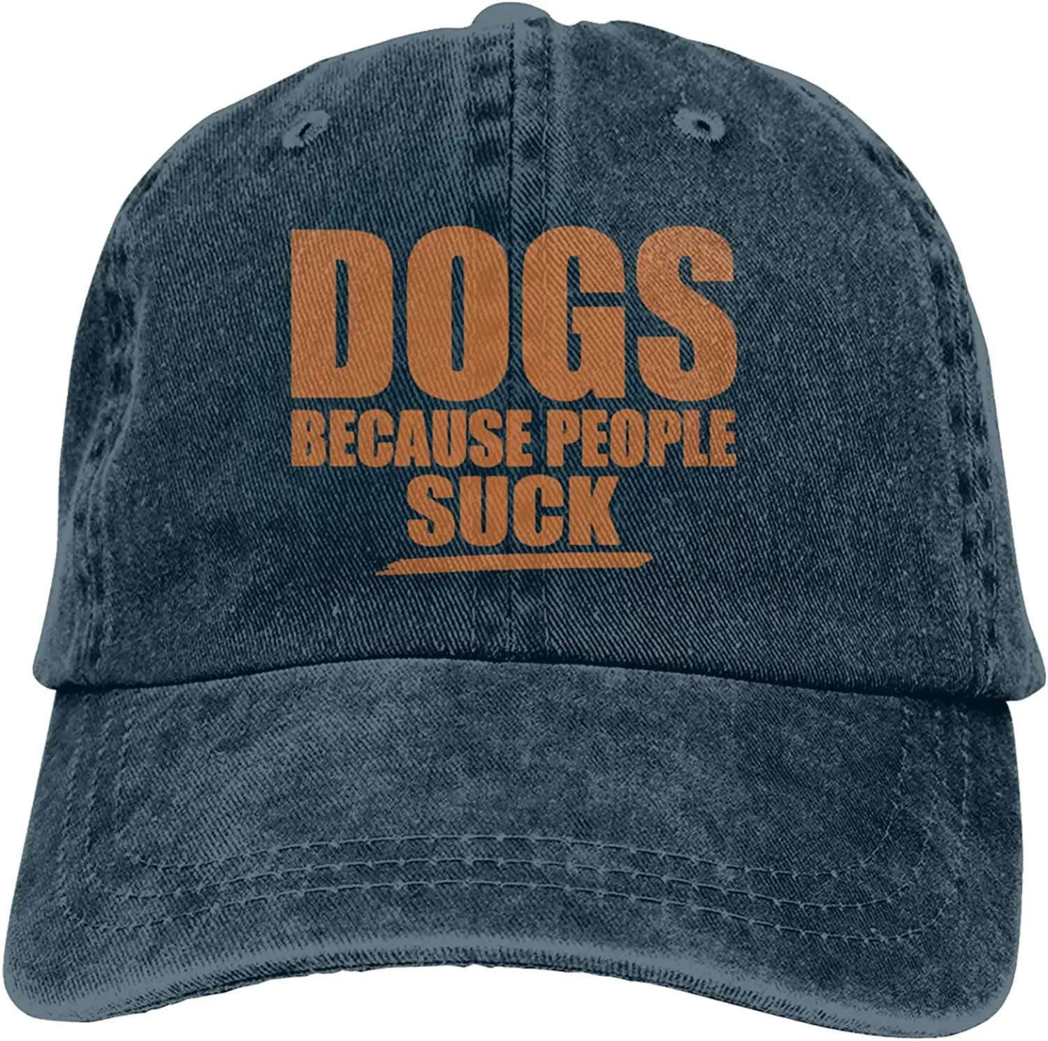 

Denim Cap Dogs Because People Suck Baseball Dad Cap Classic Adjustable Casual Sports for Men Women Hats