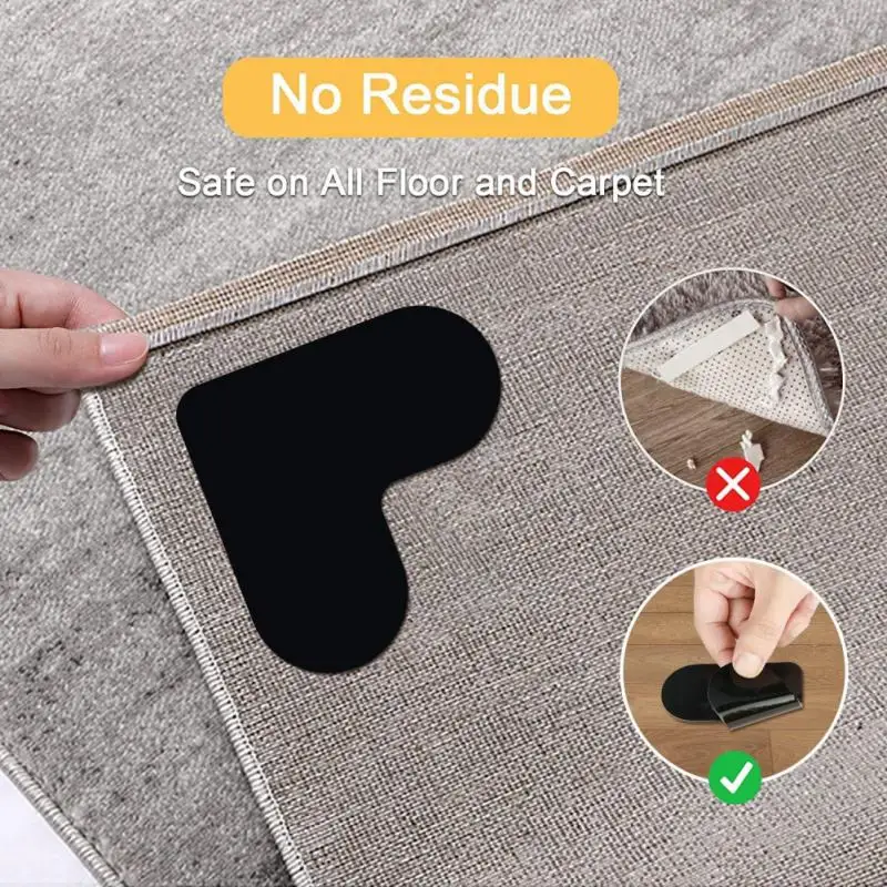 

Reusable Rug Grippers Anti Skid Corners Pads Non Slip Patch Mat Heart-shaped Washable Carpet Grip Adhesive Stopper Tape Sticker