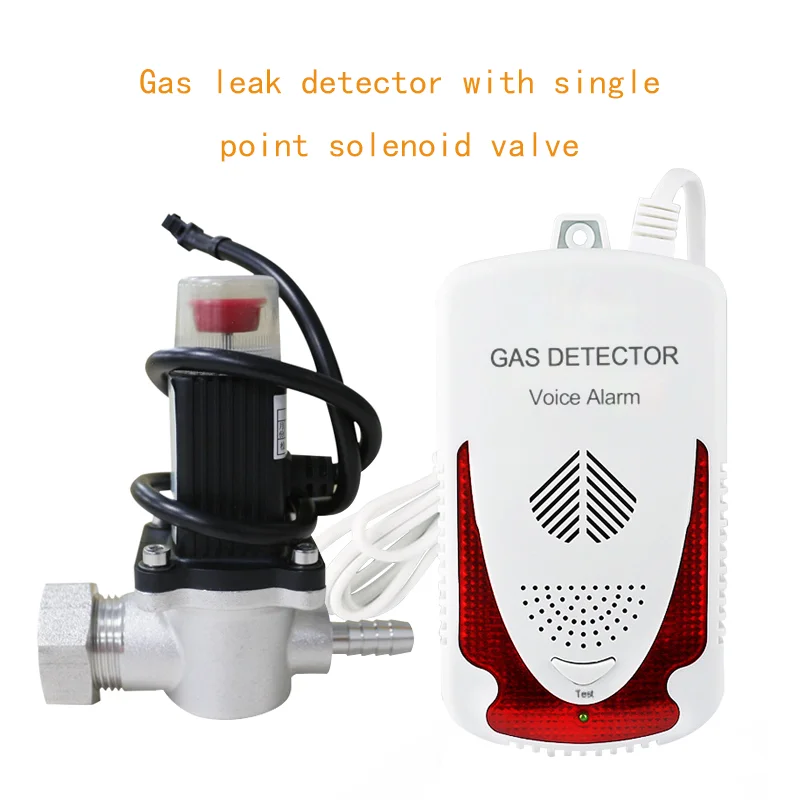 

Household Combustible Gas Leak Detector LPG Flammable Natural Methane Leakage Alarm System with Automatic Cut-off Solenoid Valve