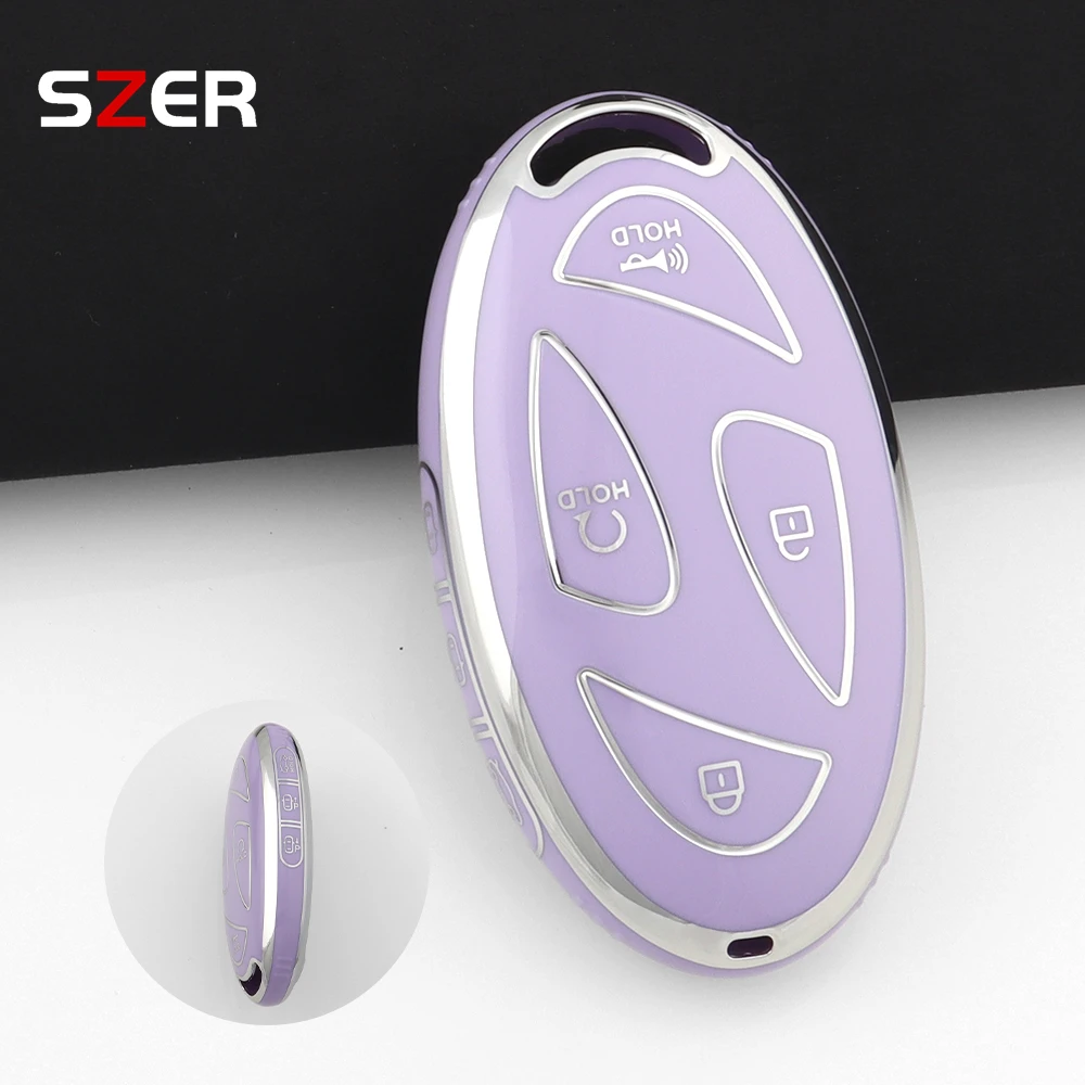 

Модный Чехол Из ТПУ Для Смарт-ключа Автомобиля Hyundai IONIQ 6 GN7 Kona, 5/7 Кнопок, Защитный Брелок-аксессуар