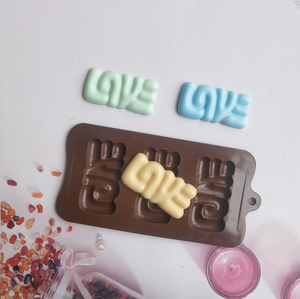

3 Cavity Silicone Chocolate Mold Fondant Cake Baking Mold Candy Block Bar Mold Waffle Biscuits Mold Kitchen Cake Decorating Tool