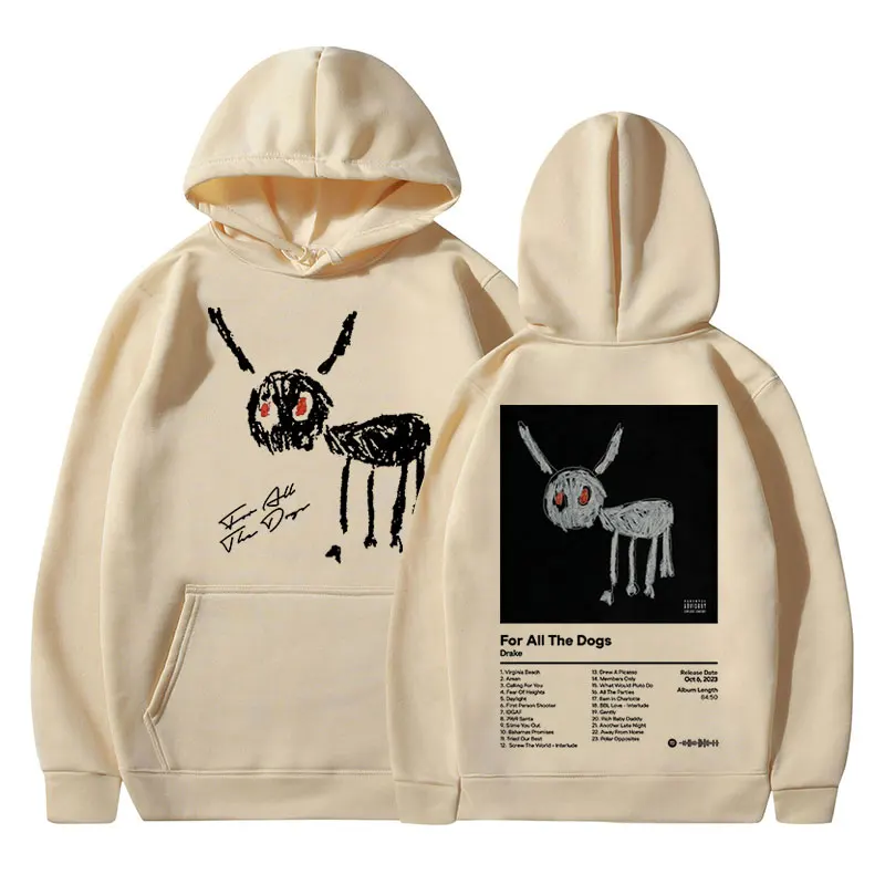 Толстовка мужская оверсайз с длинным рукавом музыкальный альбом рэпер Дрейк для
