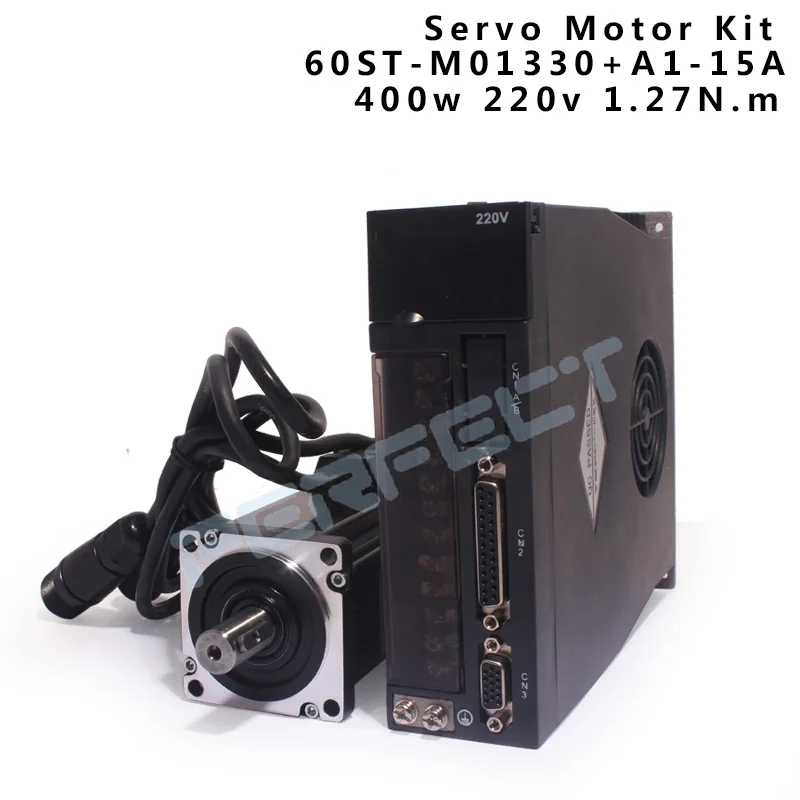 

60ST-M01330 220V 400W AC Servo Motor 3000RPM 1.27N.M Single-Phase Permanent Magnet Matched Driver A1-15A Electrical Equipment