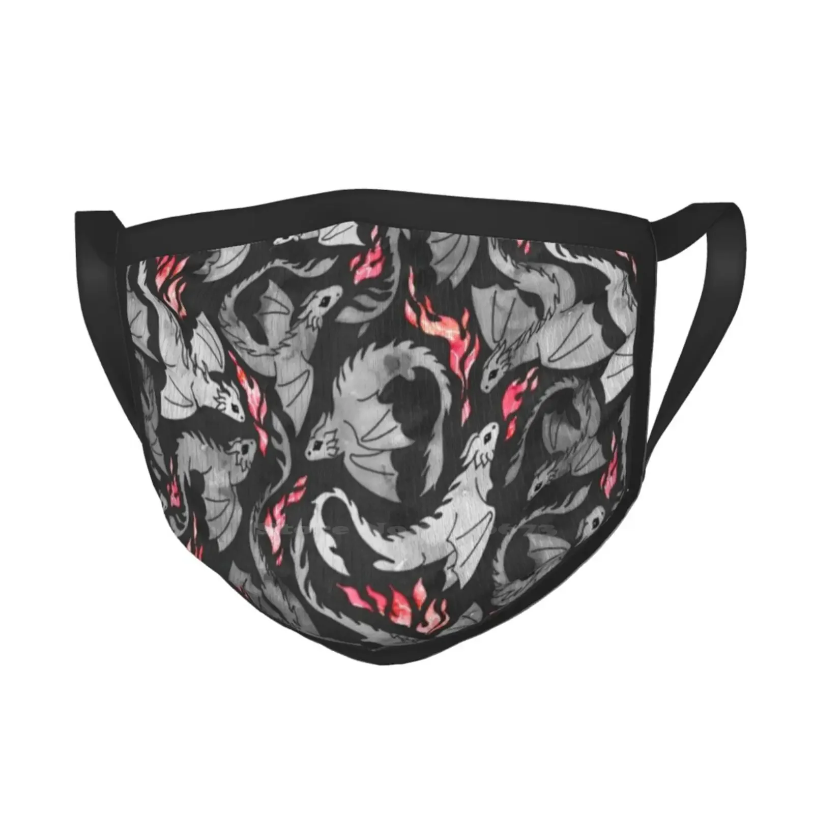 Тёплая Шапка-бини с драконом темно-серая и быстрая