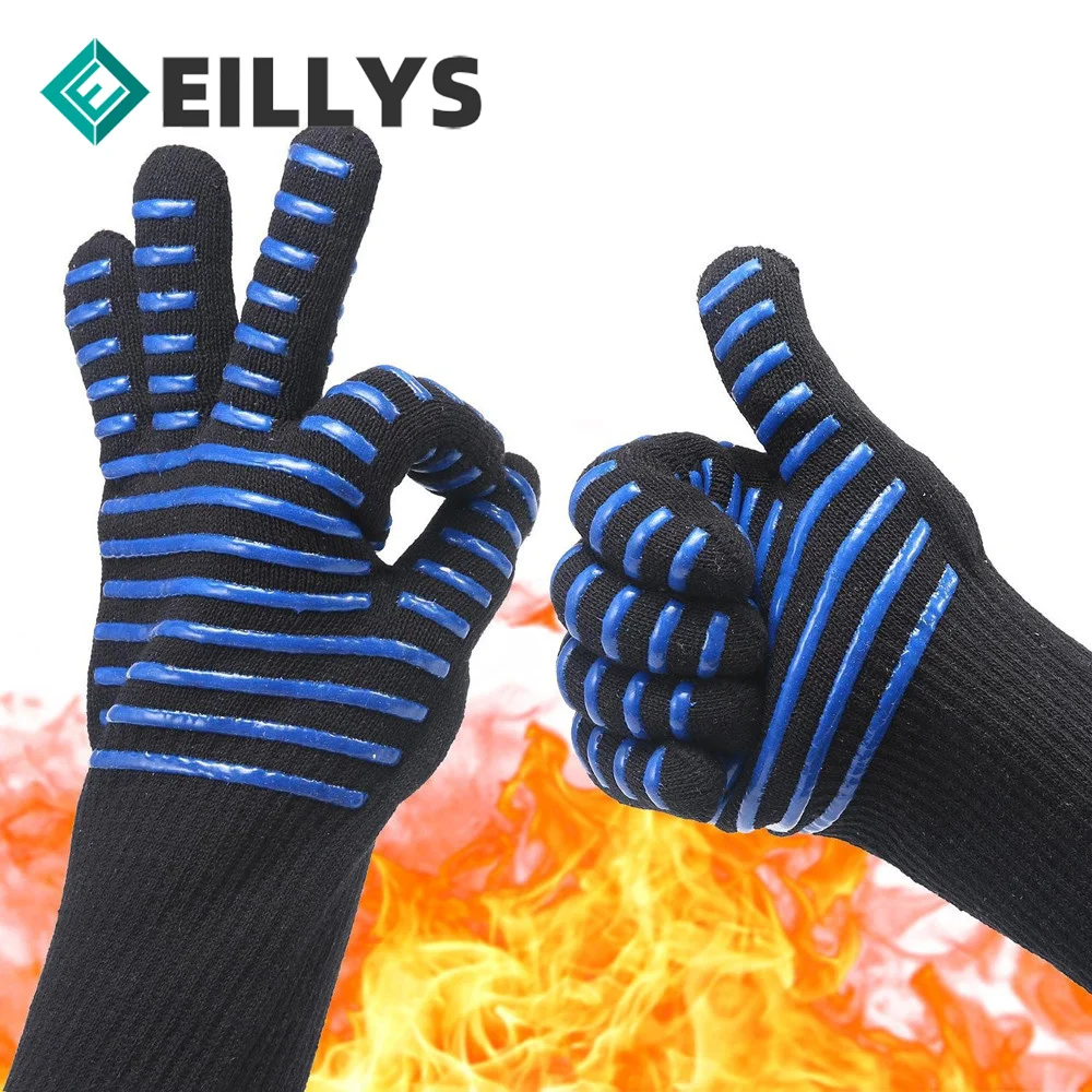 

Barbecue Gloves To Prevent Burns Bbq Grilling Cooking Gloves Extreme Heat Resistant Oven Welding Gloves Insulated Barbecue Glove