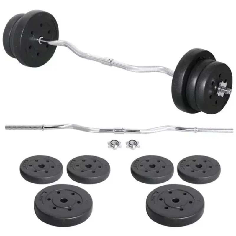 

55lb Barbell Dumbbell Weightlifting Set Black