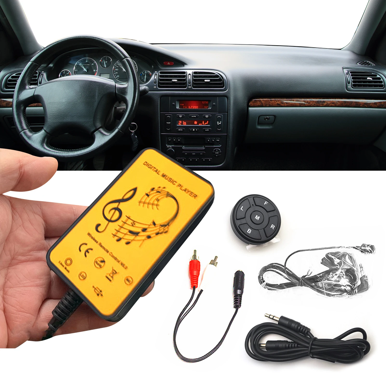 

Беспроводной аудио RCA MP3 WMA декодирующая плата 12 В, автомобильный аудио mp3-плеер, USB TF FM Аудио декодирование, радиомодуль для автомобиля