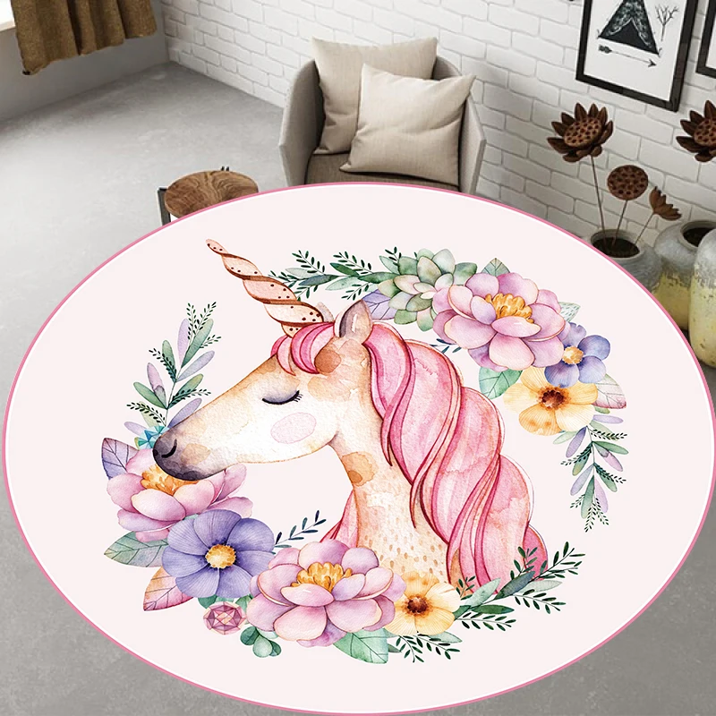 

kids cartoon Round Carpet living Room Bedroom Rug Carpet for Living Room 3d children round rug Decorative Bedside Mat