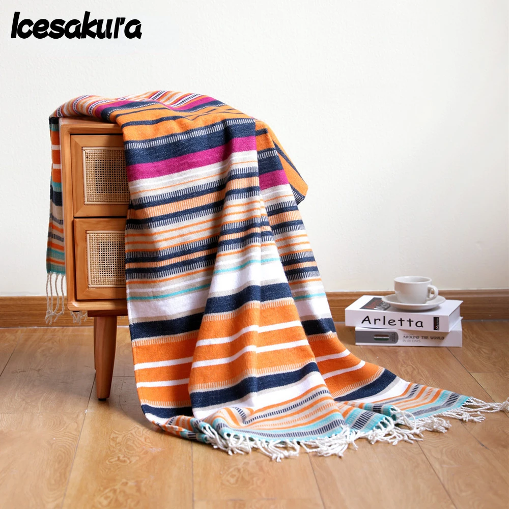 

Hot Mexican Tablecloth Summer Rainbow Woven Blanket Picnic Blanket Tablecloth TV Blanket Bed Cover Blanket