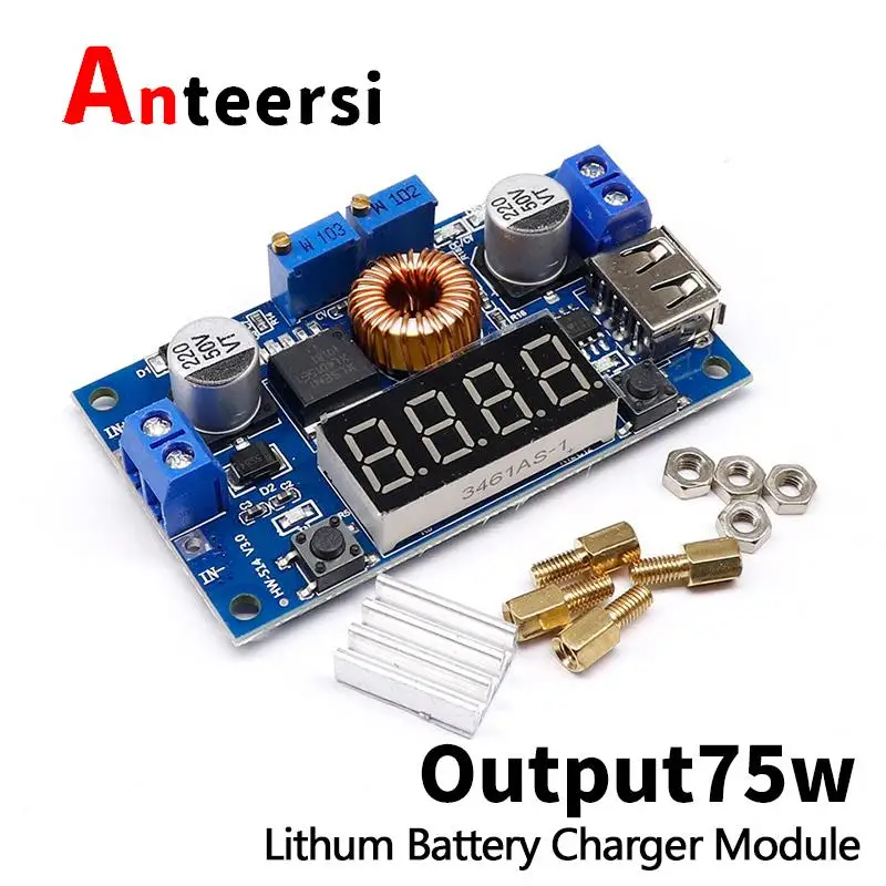 

DC-DC 5A Digital LED Drive Lithum Battery Charger Module CC/CV USB Step Down Buck Converter With Voltmeter Ammeter