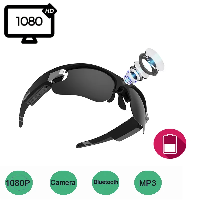 

1080P Camera Glasses Touch Button Video Driving Record Riding Smart Glasses Camcorder Outdoor Mini Camera Suport Hidden TF Card
