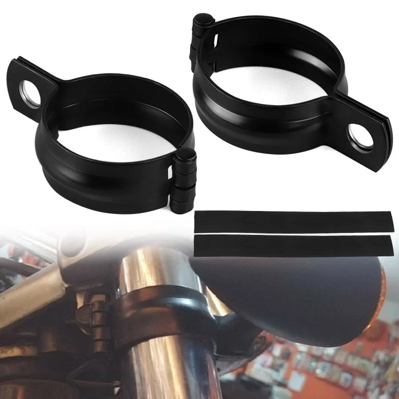Фото Универсальный кронштейн для мотоциклетных поворотников 37-50 мм, регулируемый зажим для крепления на вилку для держателя указателей поворота для квадроциклов и скутеров №1