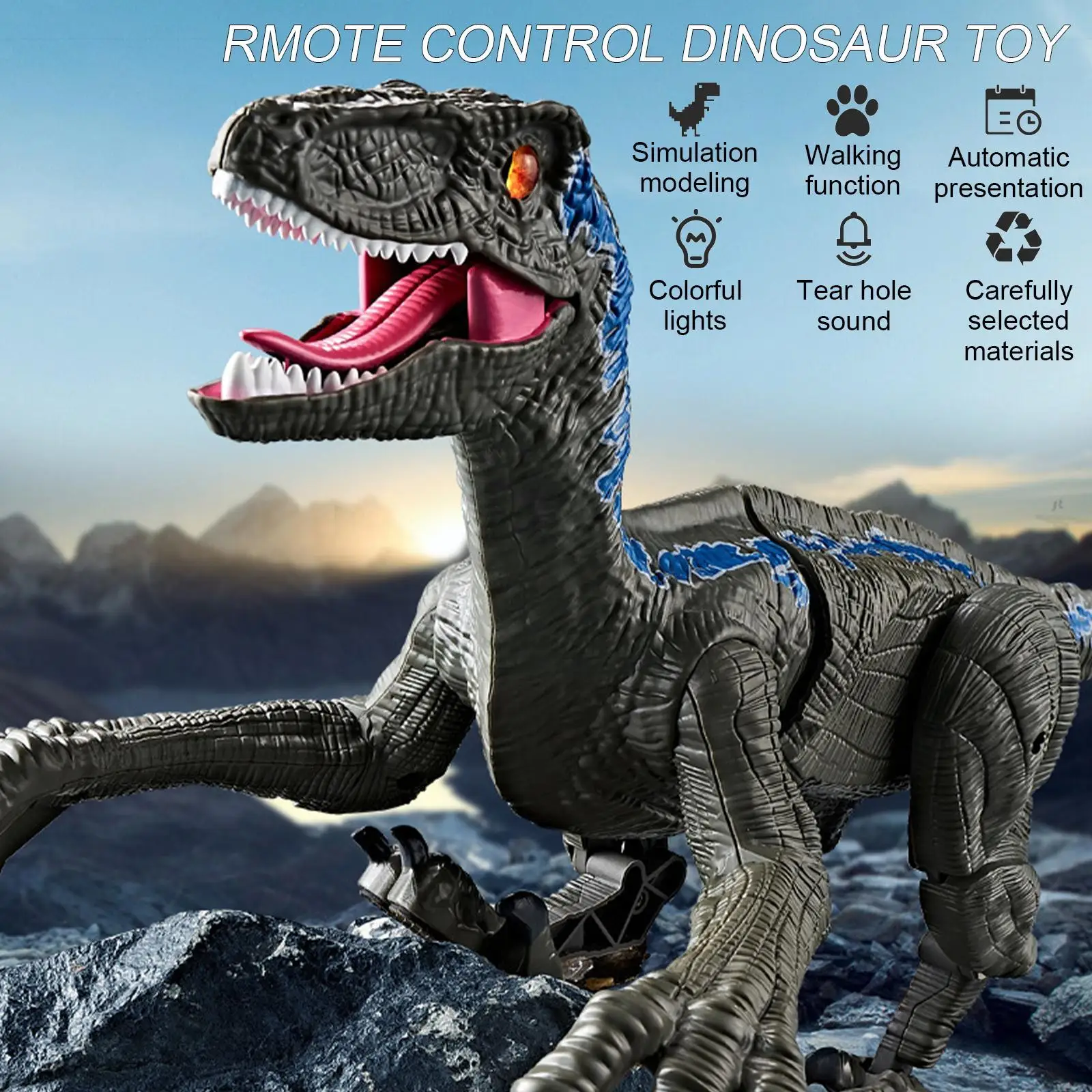 

Rc Dinosaur Remote Control Veloci Toy Electric Walking Dino Dragon Toys For Childrens Birtday Gifts Control To Z0g8