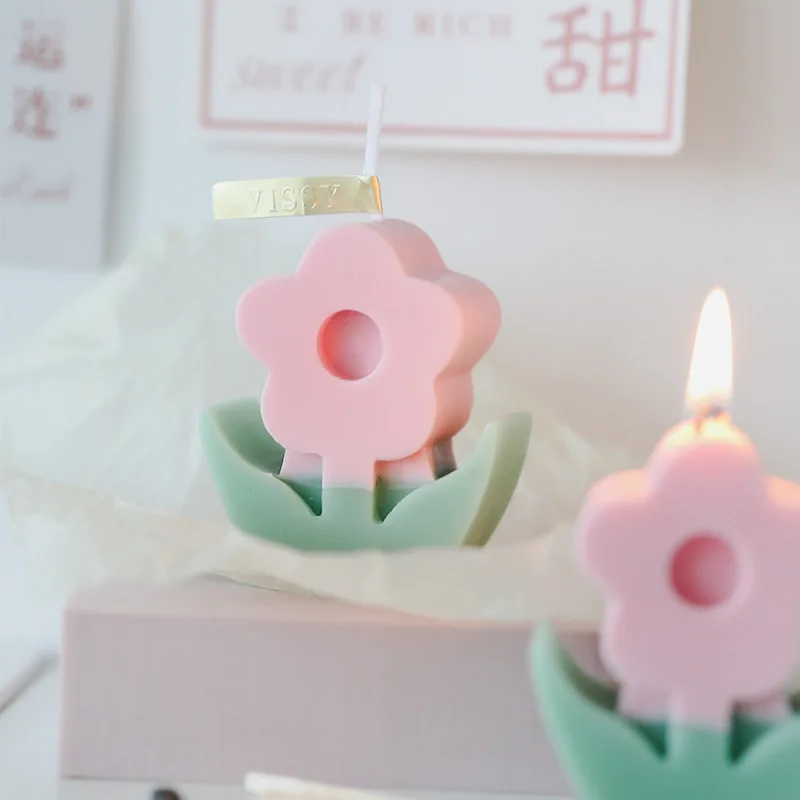 

Flower Scented Candles Candle DIY 3D Handmade Candle Cute Paraffin Wax Air Aromatics Wedding Gift Party Home Decoration