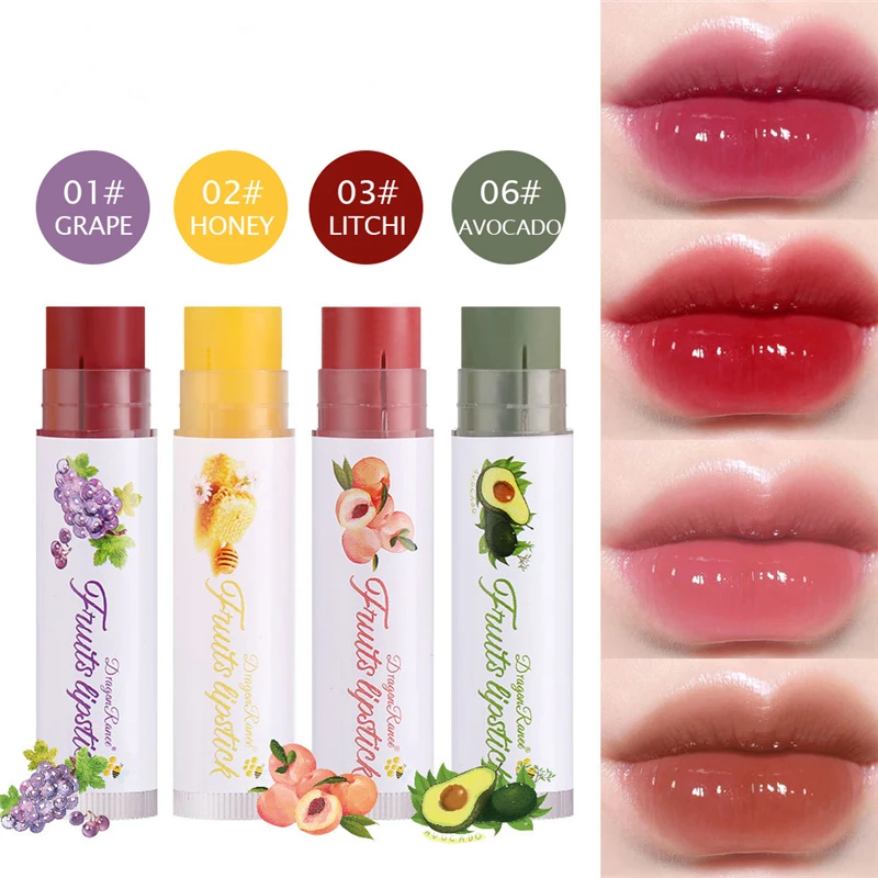 

1 Pcs Fruit Lip Balm Colored Moisturizing Lipstick Lip Tint Makeup Lip Care Base Automn and Winter Hydrating Lip Balm Cosmetics