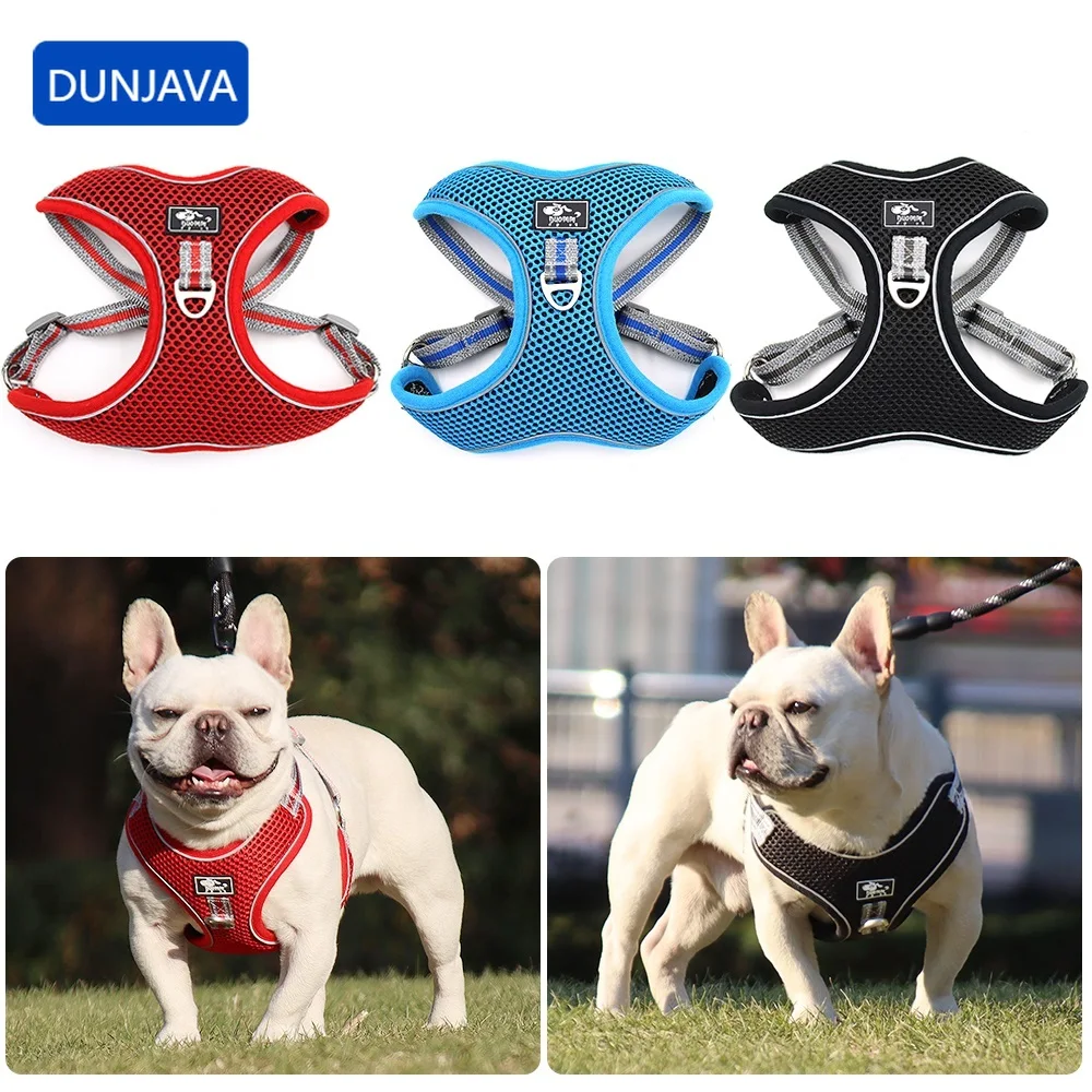 

Big Dog Harness and Leash Set Reflective Breathable Mesh Pet Harness Vest For Medium Large Dogs French Bulldog Walking Training