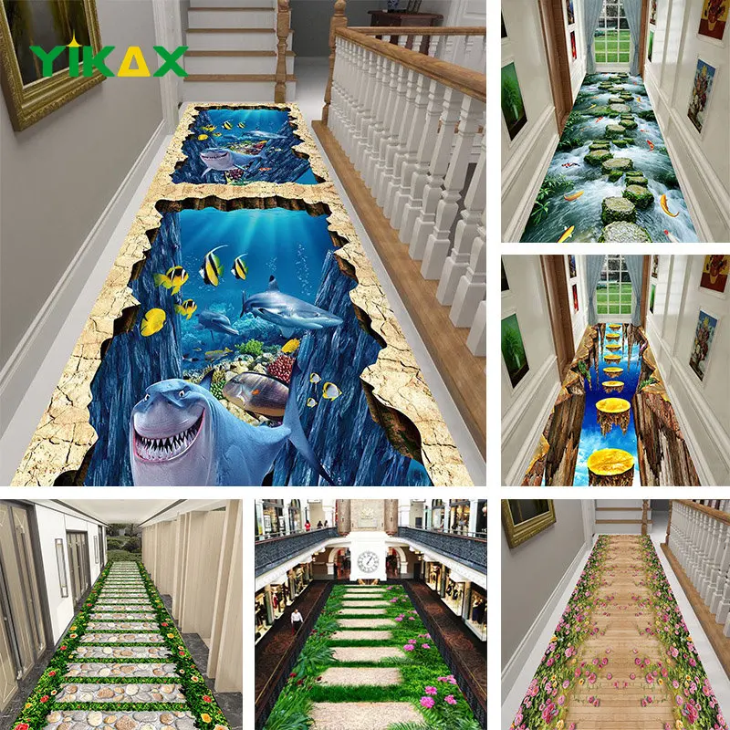 

3D Corridor Carpet for Living Room Bedroom Decoration Home Hotel Lobby Long Carpets Stairs Area Rug Hallway Entrance Door Mat