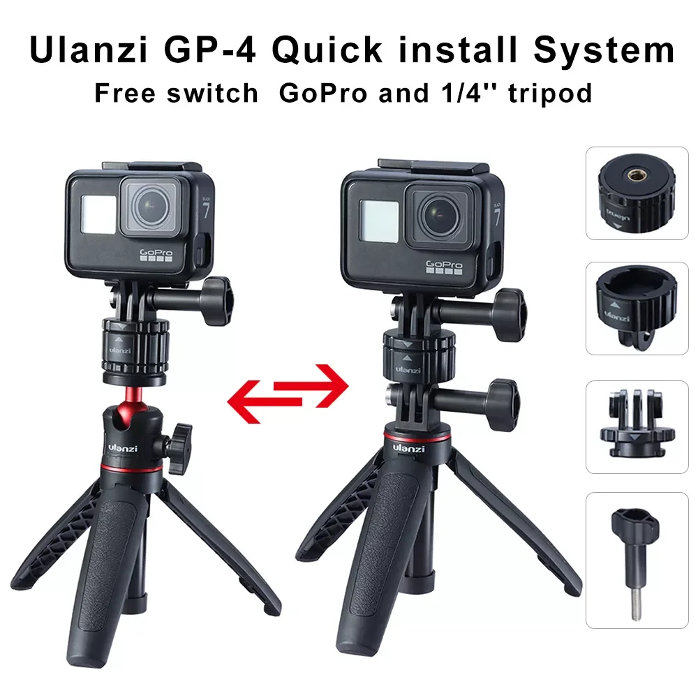 

Ulanzi GP-4 Quick Release Magnetic Mount Base GoPro and 1/4'' Tripod Mount Base Adapter for GoPro 10/9/Max/8/7/6/5/4 Acc