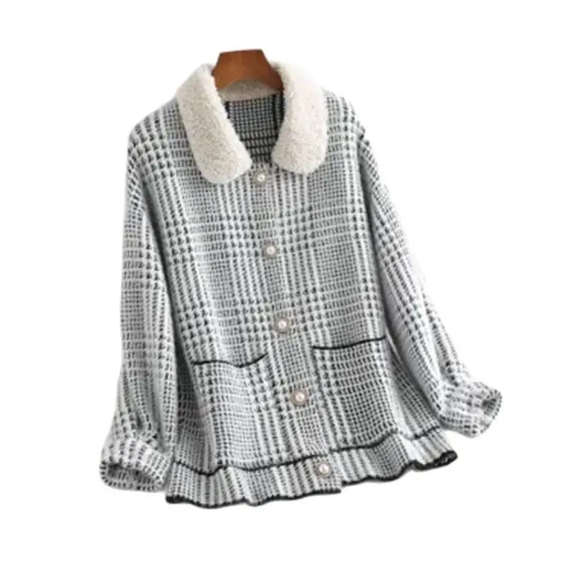 

Imitation Mink Fleece Short Coat Women 2022Autumn Winter New Jacket Double-Sided Fleece Top Korean Loose Knitted Cardigan Female