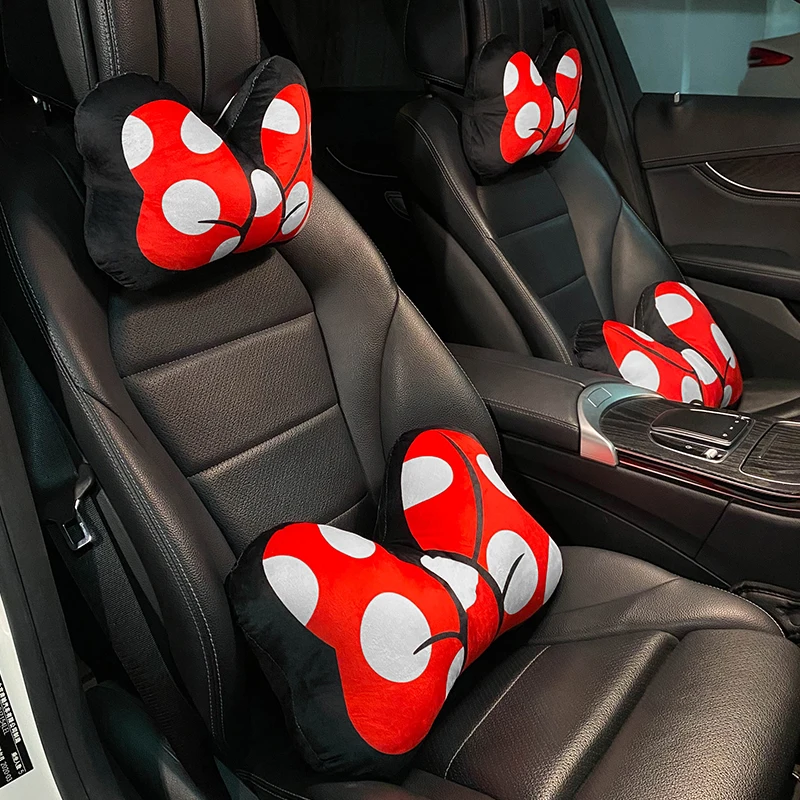 

Plush Bowknot Cartoon Car Neck Pillow Pillow Car Cervical Pillow Car Interior Decorations Car Waist Neck Pillow