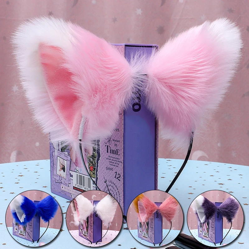

Hot Sale Cosplay Costume Cat Fur Ear Hair Wear Hair Hoop Women Girls Fashion Hairpin Plush Headbands Handmade Hair Accessories