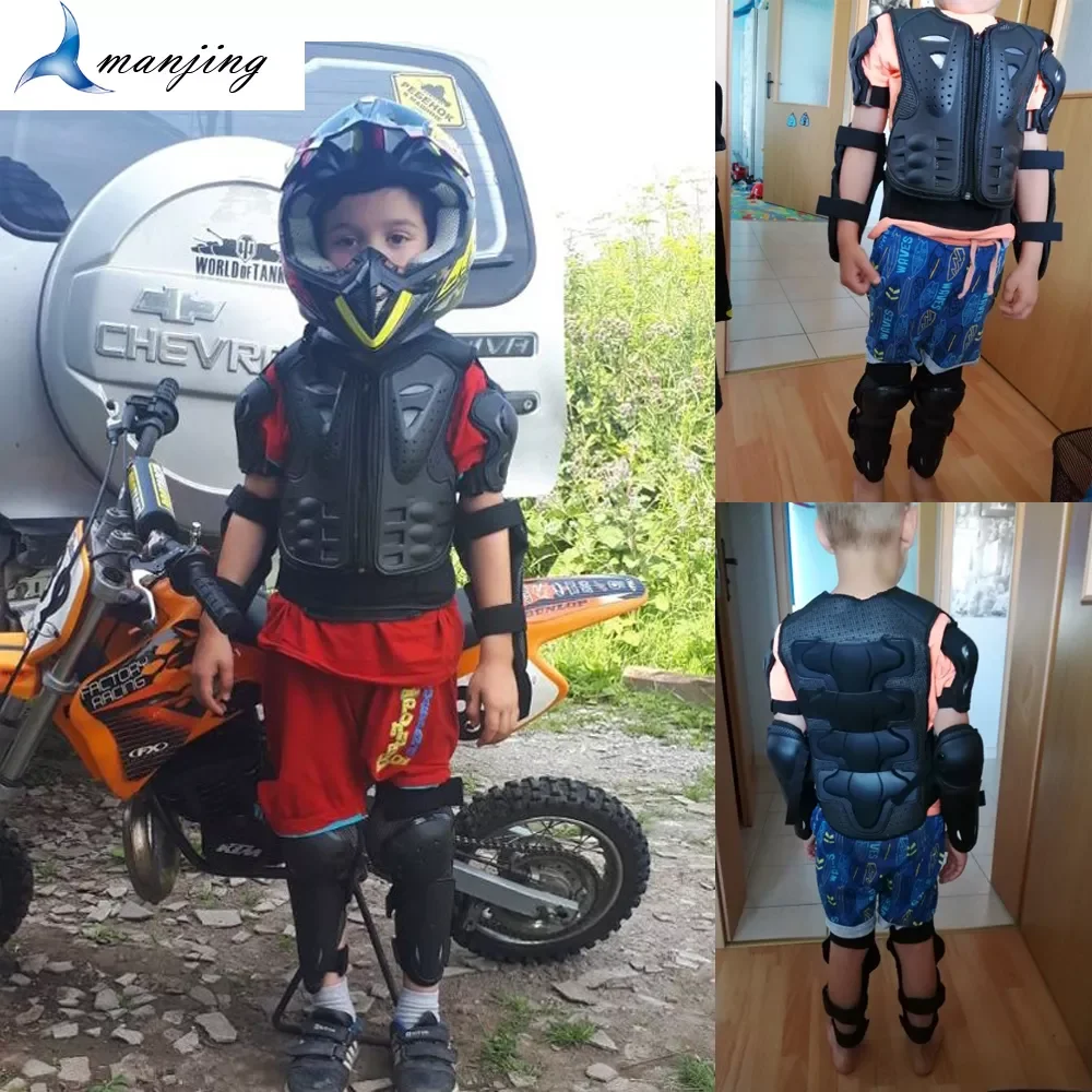 

For Height 0.8-1.6M Child Youth Full Body Protect Armor Motocross Armour Vest Skating waistcoat Chest Spine Knee Elbow Guard