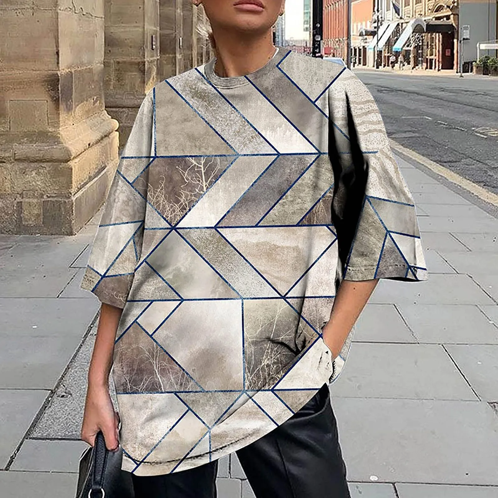 

Рубашка повседневные топы для тренировок женские летние женские топы оверсайз винтажные повседневные короткие темно-синие футболка с длин...