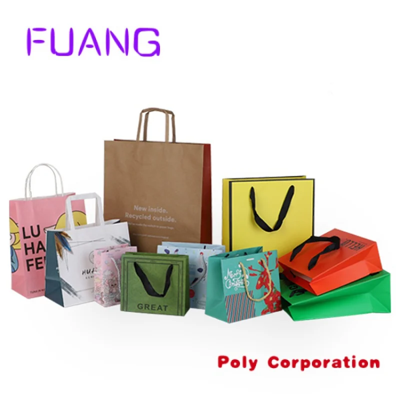 Customized Paper Gift Bag With Handles Paper Bag Thank You Bags for Boutique Custom Kraft Paper Bags Wholesale