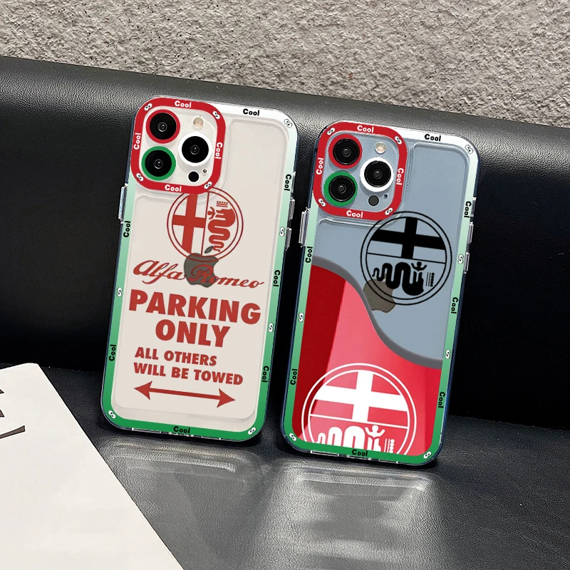

Alfa Romeo Phone Case For iPhone 13 14 Pro Max XS XR 12 11 Pro 13 Mini 6 7 8 Plus Soft Clear Back Cover