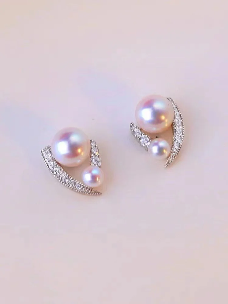 

Серьги-гвоздики с натуральным пресноводным жемчугом 4-7 мм, Элегантные классические серьги, ювелирные изделия, подарки