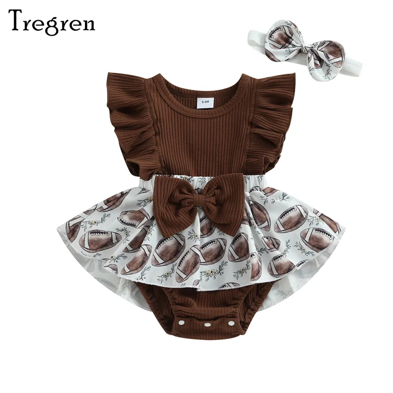 

2 шт., детский летний комбинезон с оборками на рукавах и бантом