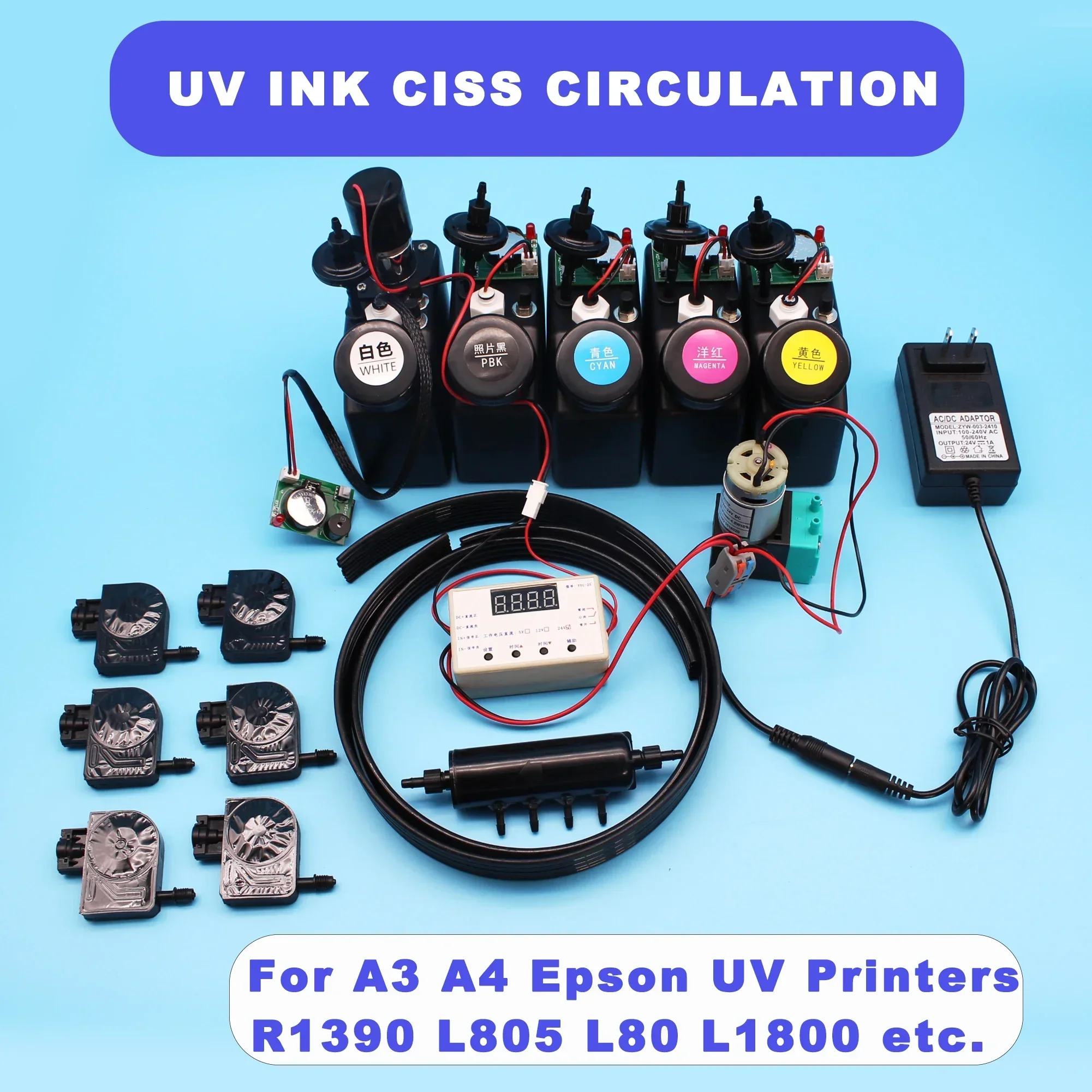 L1800 DTF УФ-циркуляционная система чернил СНПЧ-устройство для Epson L800 L805 AB пленка