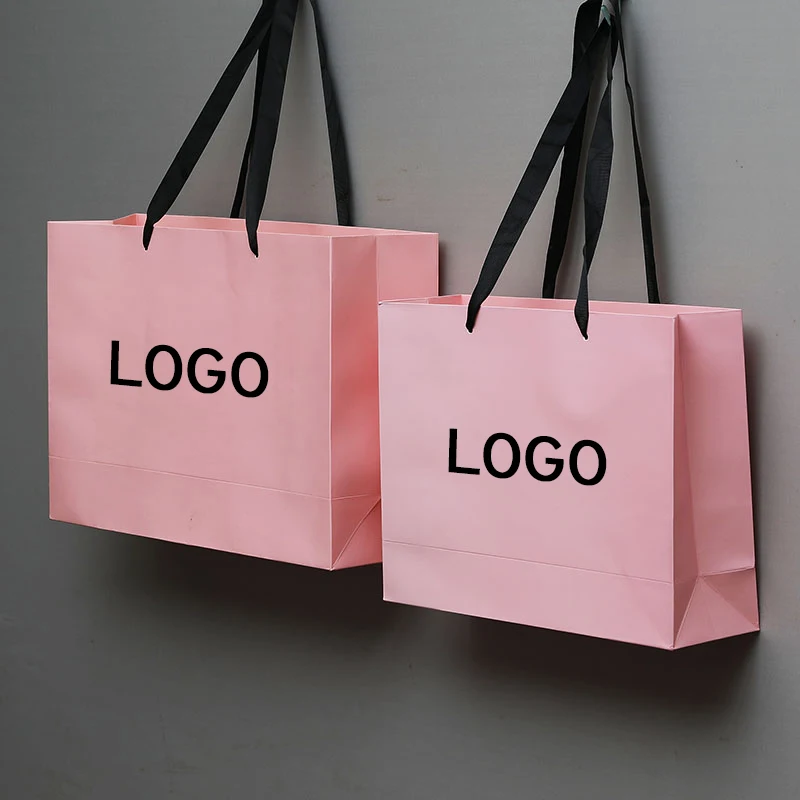 100 шт. сумка с логотипом упаковка для одежды подарочная покупок одноцветный