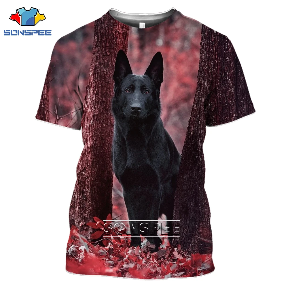 

Футболка SONSPEE Мужская/женская с 3D-принтом немецкой овчарки, смешная Повседневная рубашка с коротким мягким рукавом и круглым вырезом, в стил...