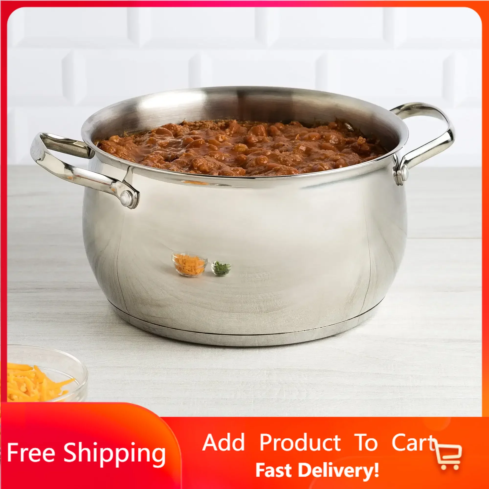 

Stainless Steel Dutch Oven and Glass Lid, 5 Quart pots for cooking hot pot casserole Rapid Transit