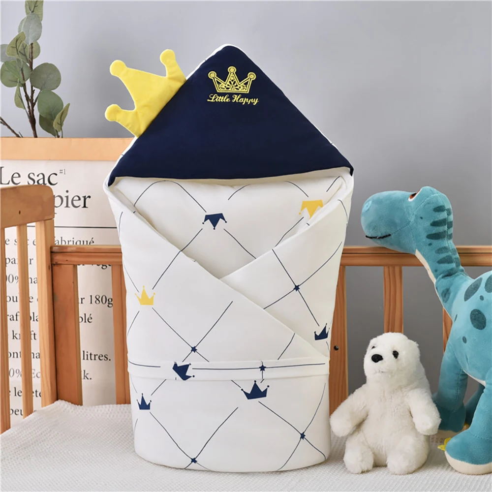 

Newborn Baby Blanket Bubble Ear Design Cartoon Infant Swaddle Wrap Flower Print Kid Sleeping Bag Winter Warm Baby Crib Blanket