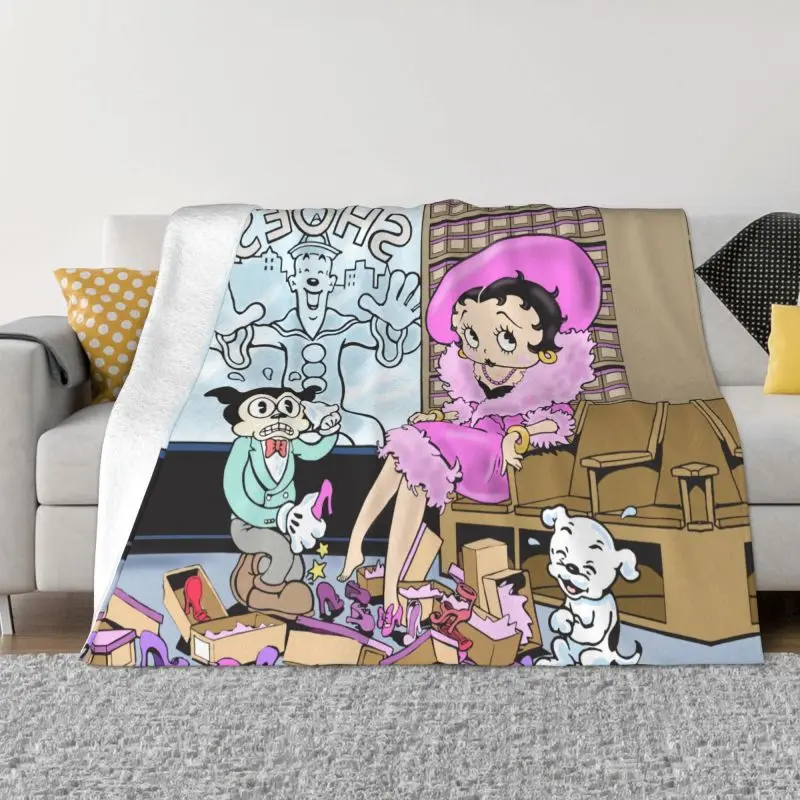 

Одеяло Бетти БОПС с забавными анимациями, удобное мягкое Фланелевое покрывало с 3D принтом в виде ангела, домашняя кровать