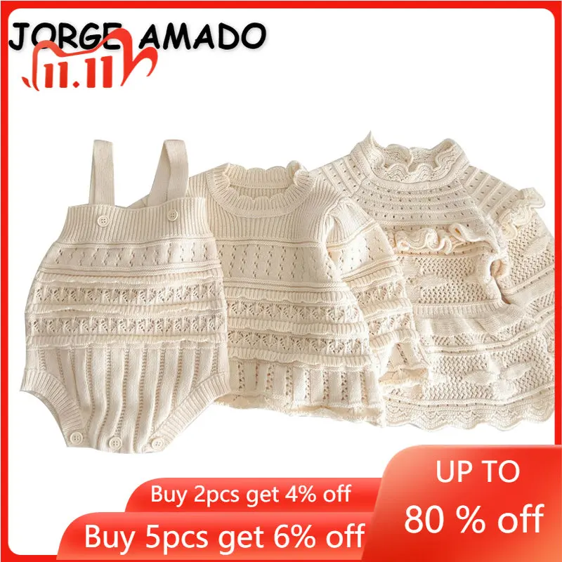 

New Summer Family Matching Outfits for Girl Sling Knit Bodysuit+T-shirts+Sweater+Long Sleeves Dress Child Twins Clothing E2308