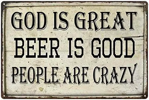 s Gret Beer Good Sgn Br Pub Tvern Funny Sgns Vntge Rustc Decor Wll rt Tn Plque Dds Moms lcohol Gft 8 x 12 Mtte Fnsh Metl 108