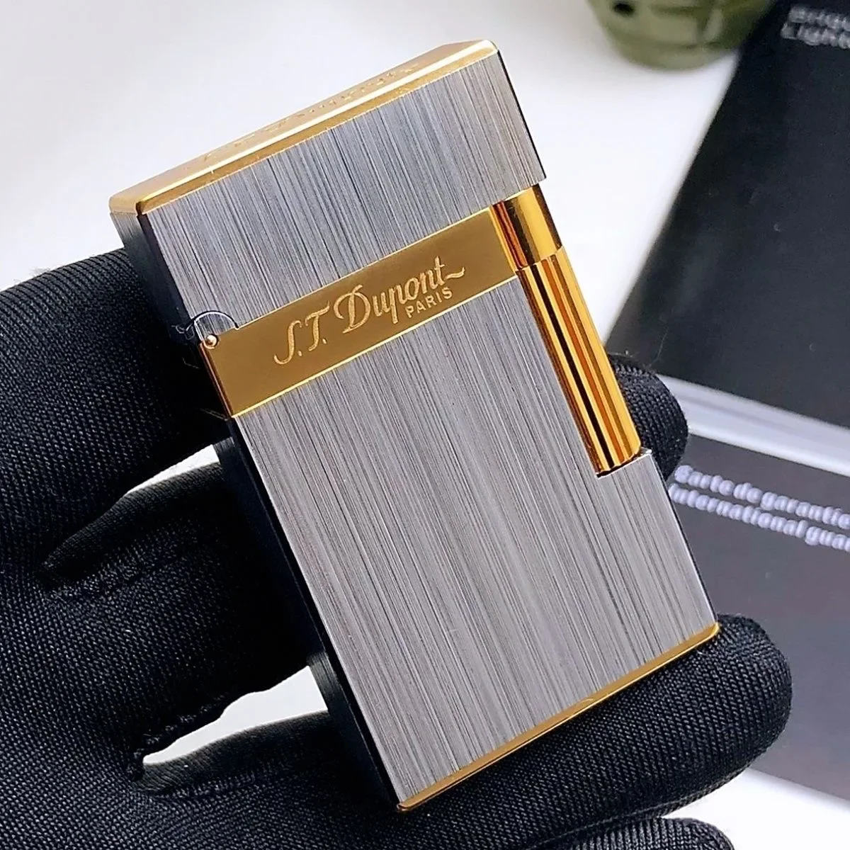 С.Т. Dupont L2 Винтажная матовая серебристая золотая черная зажигалка серии звук