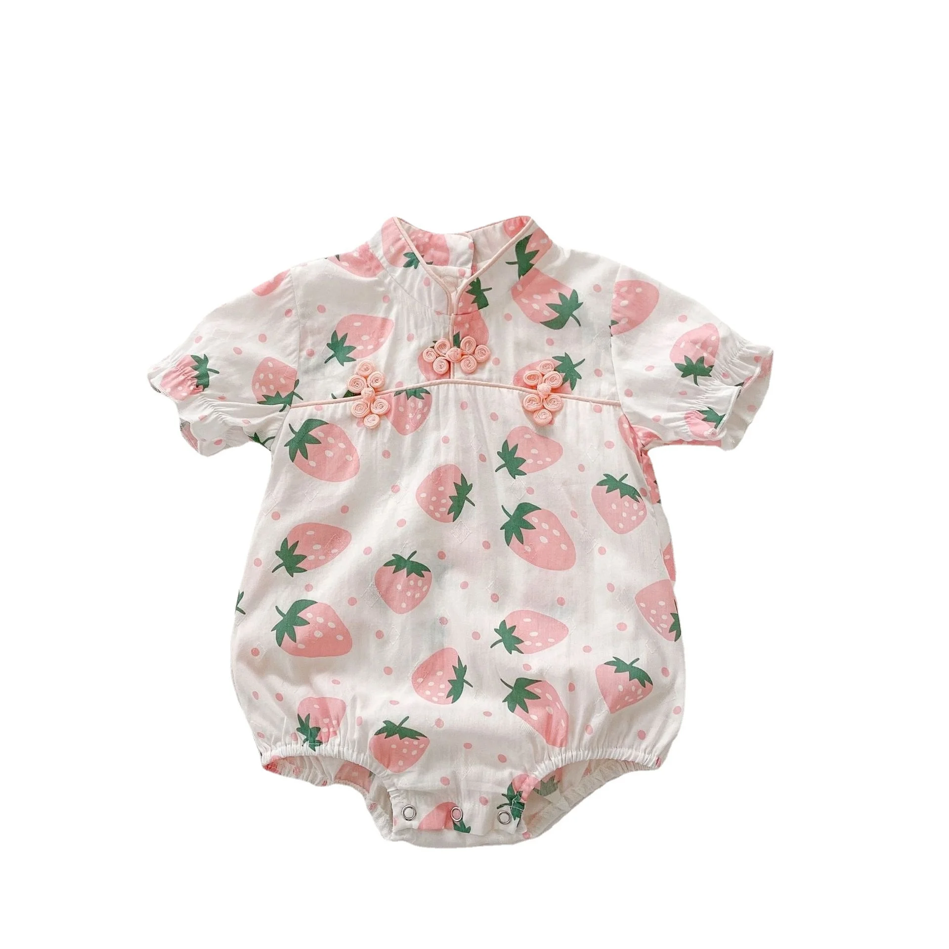 

Hanyi Chinese Style Baby Cheongsam Cotton Sleeveless Jumpsuit Climbing Suit