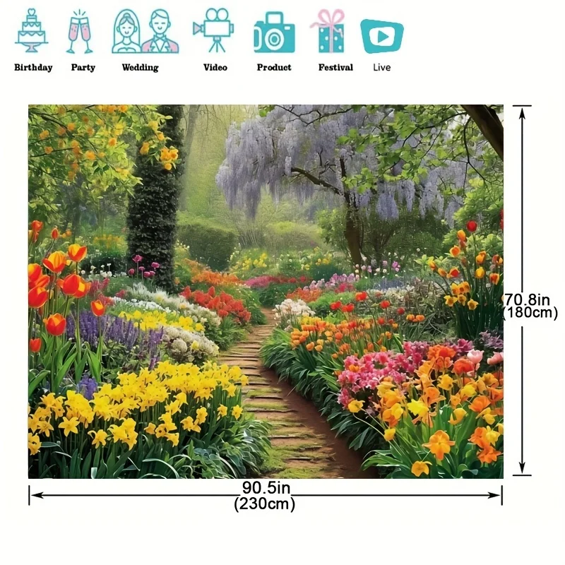 Тюльпаны цветущие в джунглях Сад Фон детская Весенняя уличная художественная