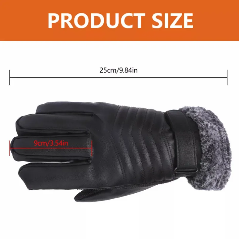 Зимние перчатки из искусственной кожи мужские для верховой езды ветрозащитные