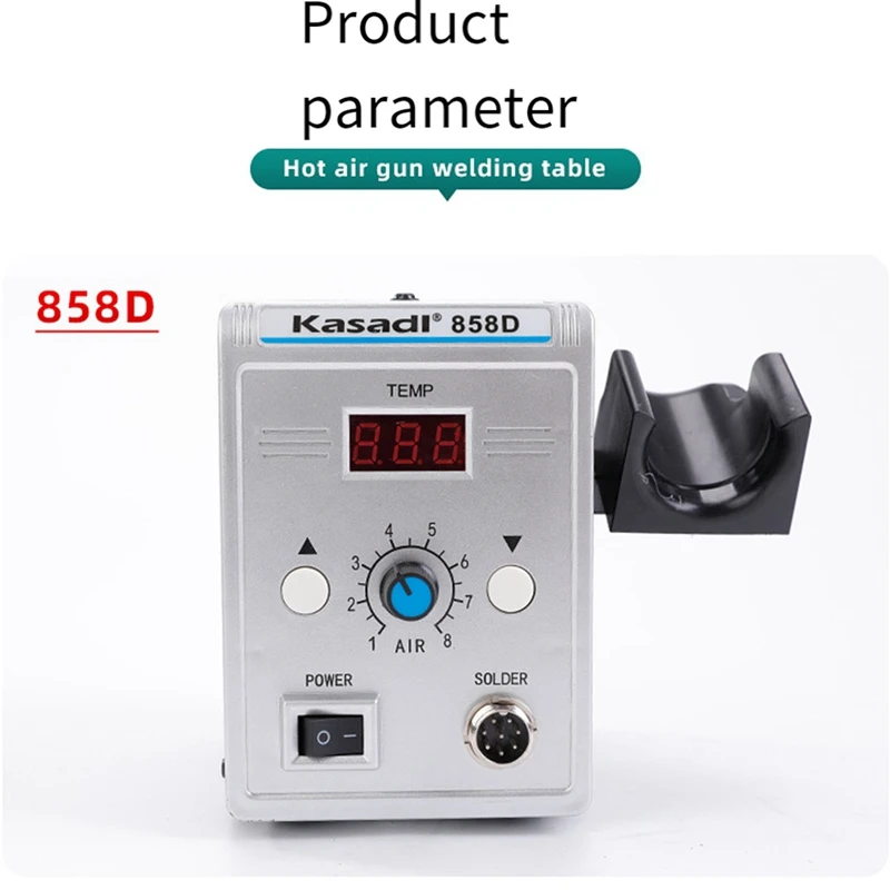 

Kasadi Hot Air Gun 858D Rework Solder Station Heat Gun 220V 700W Hair Dryer For Soldering SMD SMT Welding Repair Tool-EU Plug