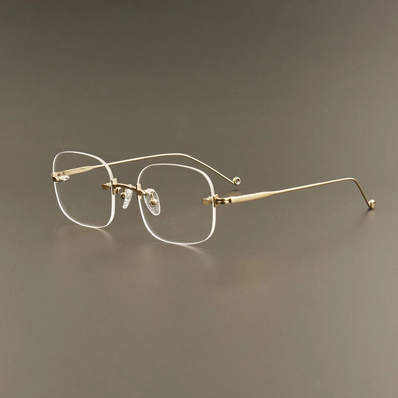 

Оправа для очков без оправы из сплава, модные дизайнерские высококачественные квадратные оптические очки для мужчин и женщин, индивидуальные очки для чтения при близорукости