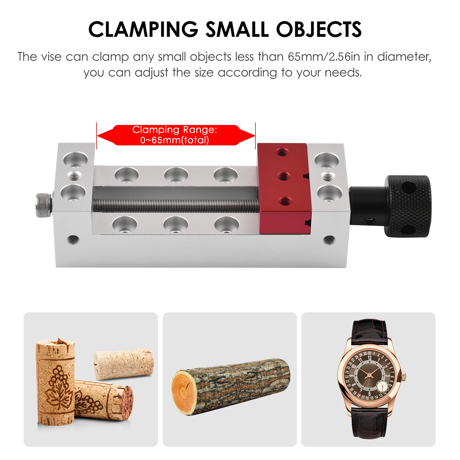 

Mini Drill Press Vise 2.56-Inch Jaw Width Flat Clamp Bench Vise for Carving Engraving Machine Bench Drill Watch Repairing