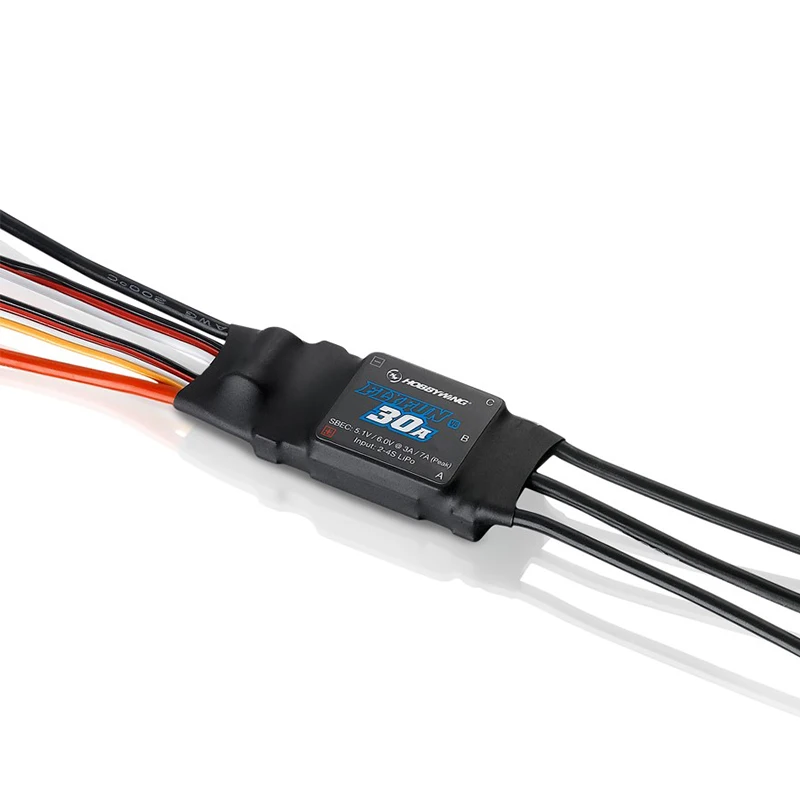 Фото Hobbywing FlyFun Mini-V5 30/80/60/120/130A Бесколлекторный регулятор скорости ESC Lipo с функцией DEO для радиоуправляемых мультикоптеров и самолетов с фиксированным крылом №2