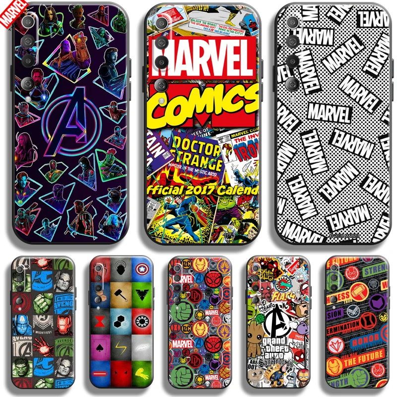

Marvel Logo Avengers For Xiaomi Mi 10 10T Pro 5G Phone Case Soft Silicon Coque Cover Black Funda Comics Captain America