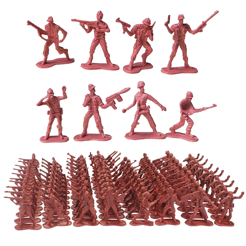 

100 шт./упаковка, детский пластиковый солдат, 4,5 см