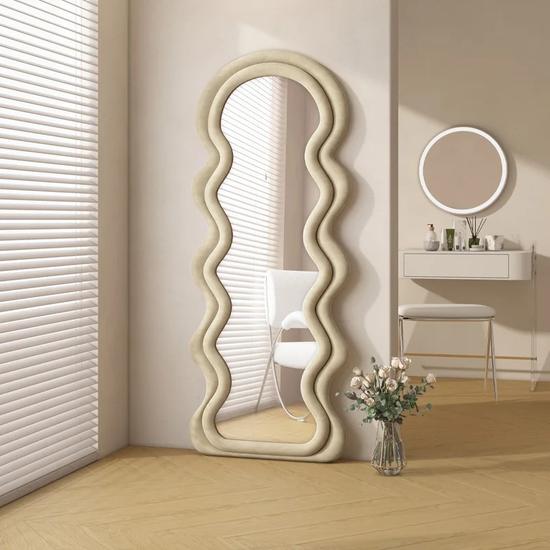 

Vintage Luxury Full Body Mirror Aesthetic Floor Nordic Hairdresser Mirror Bathroom Decor Crafts Espejo Aumento Decoration Home